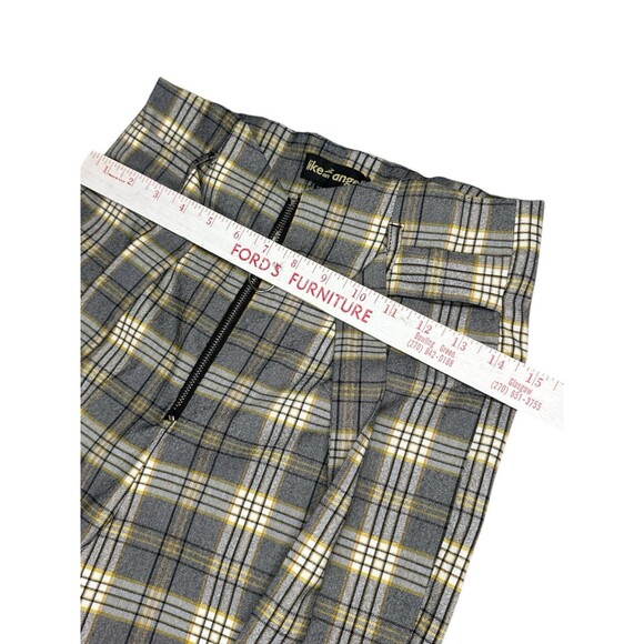 Like An Angel Women’s Belted Front Ankle Trousers Pants Large Plaid Y2K Inspired - Picture 4 of 8